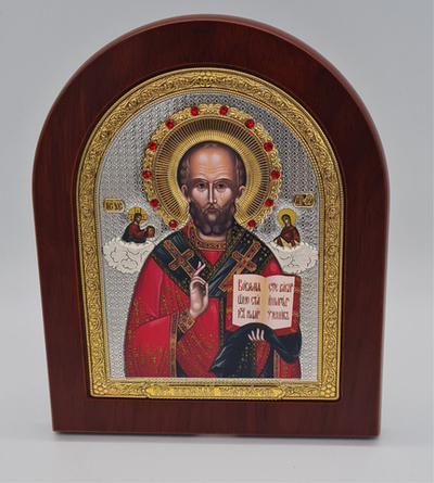 Икона подар. RS 4 DZG-9 Николай Чудотворец арка писанный (КовБ) 10669600