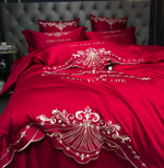 Постельное белье Сатин Гладкокрашеный Вышивка Делюкс DHC002