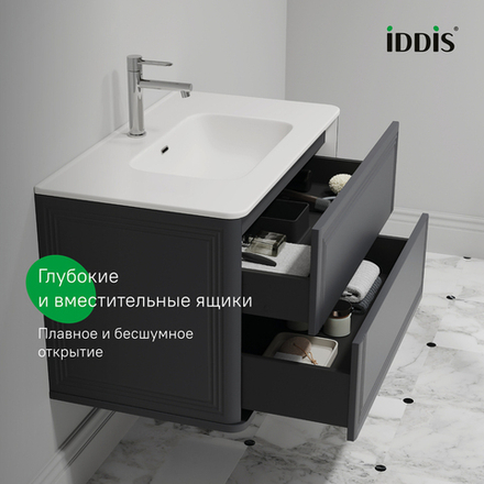 Тумба подвесная IDDIS Oxford Neo, 80 см, темно-серый, OXN80D0i95