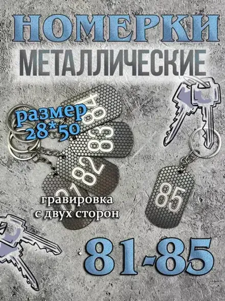 Номерки на ключи металлические 81-85