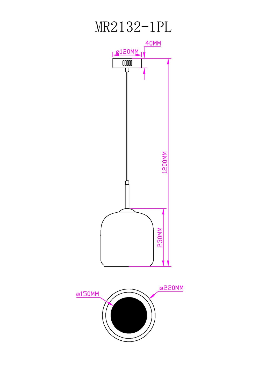 Подвесной светодиодный светильник IP40 MyFar Charlie MR2132-1PL