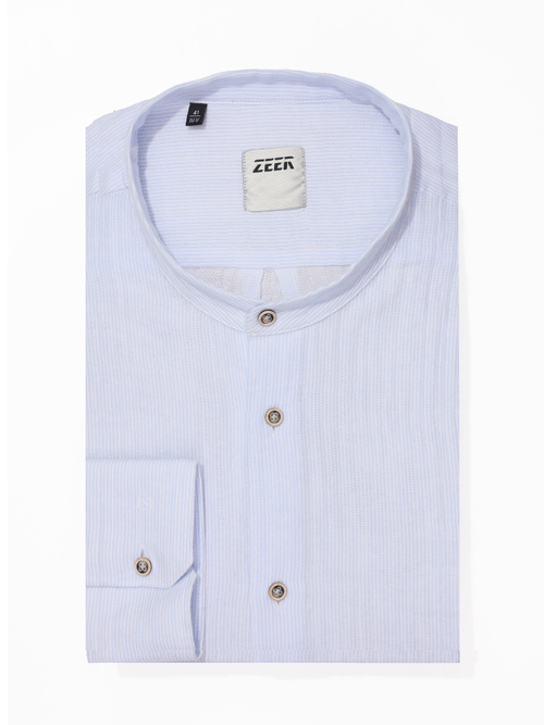 Сорочка мужская ZEER воротник стойка, спинка с защипами по центру, длинный рукав, хлопок, пэ 56041 07