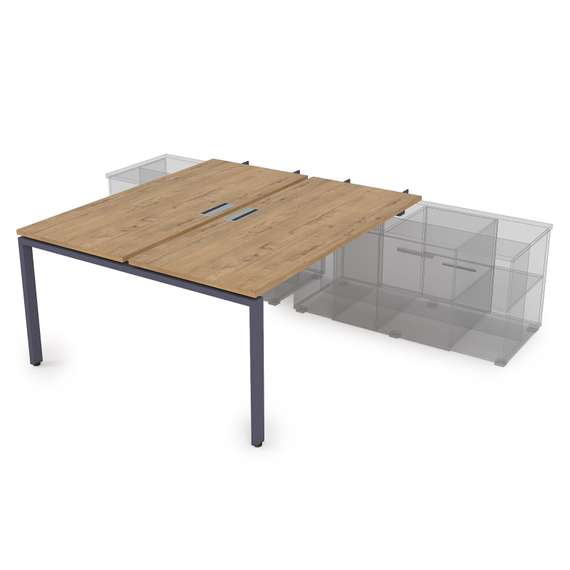 СПБН-П.974 Стол системы БЕНЧ на 2 рабочих места для крепления на тумбу, начальный (1600*1435*750)