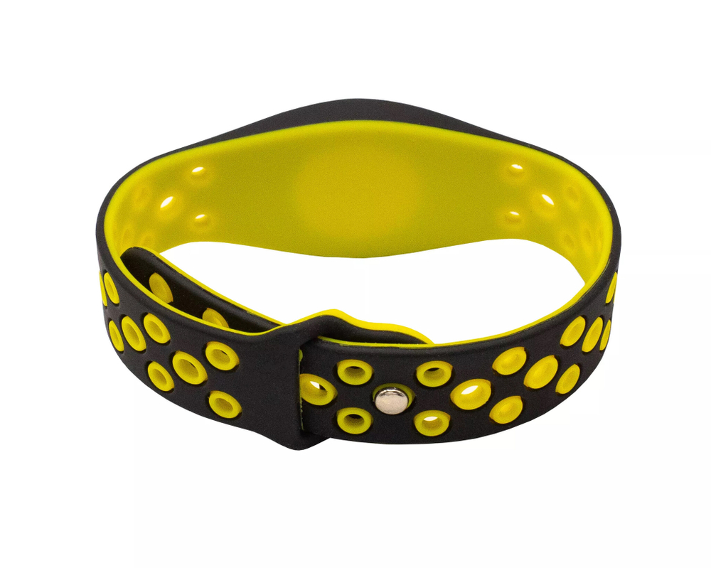 Перезаписываемый RFID браслет T5577 “FITNESS TEMIC” ЧЕРНО-ЖЕЛТЫЙ