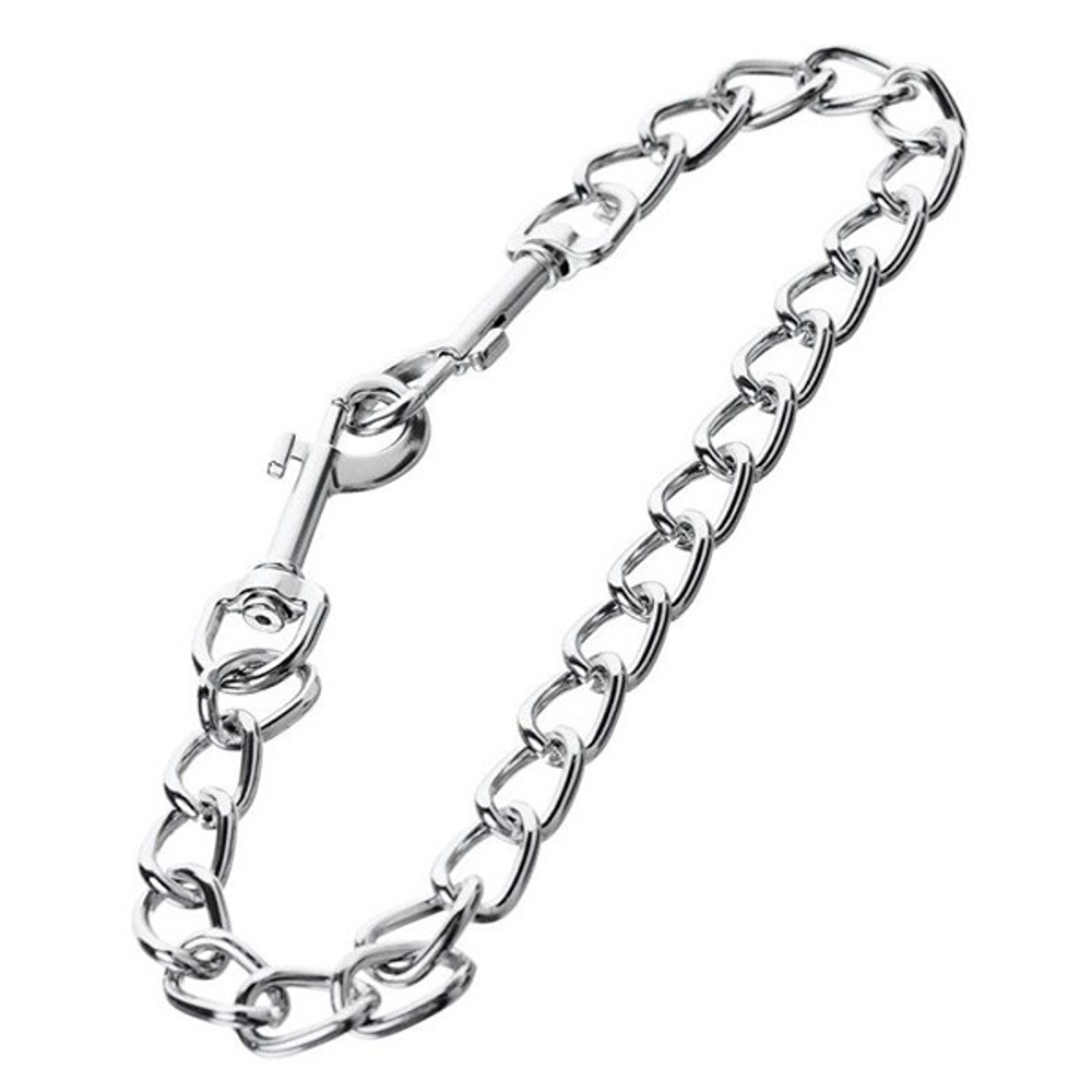 Серебристая соединительная цепочка с двумя карабинами ToyFa Metal 712054