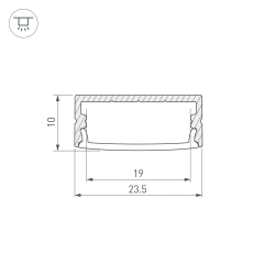 Профиль ARH-WIDE-H10-2000 ANOD (Arlight, Алюминий) 016142