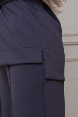 Костюм темно-серого цвета с кружевом из вискозы