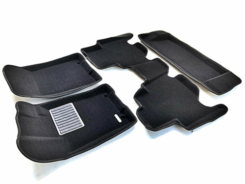 Коврики салона для KIA Mohave (2009-2019) (3 ряд) Euromat 3D Business черные. Арт. EMC3D-002924