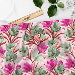 Ткань атлас цветочные расцвет