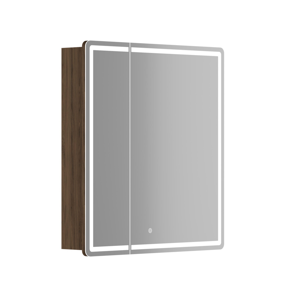 Зеркальный шкаф для ванной комнаты Sancos Mirror 690x150х740 мм, с LED подсветкой, цвет дуб чарльстон, с розеткой, арт. MI70ECH