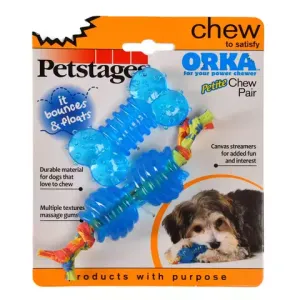 Набор из двух игрушек Petstages для собак мелких пород "ОРКА косточка+гантеля" 7 см ультра-мини