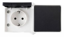 Блок с выключателями одноклавишными влагозащищенными Arte Milano am-309 309.52-1.grey