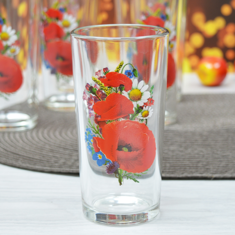Набор стаканов 6шт 230мл "Маковое поле"