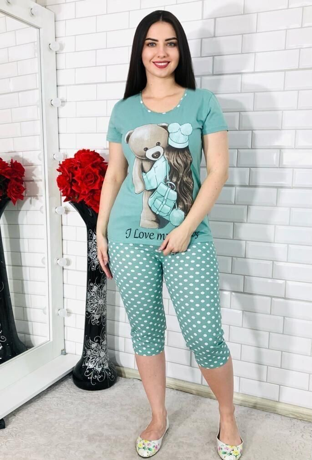 Пижама женская бриджи+футболка КЖ0006 норма