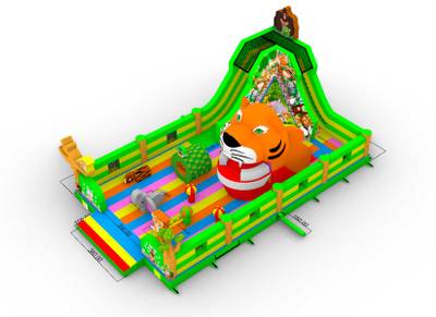 Коммерческий надувной батут «Прайд 2» с широким входом, 12*7*6 м