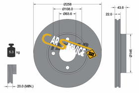 TEXTAR - 92096203-TET - Brake Disc