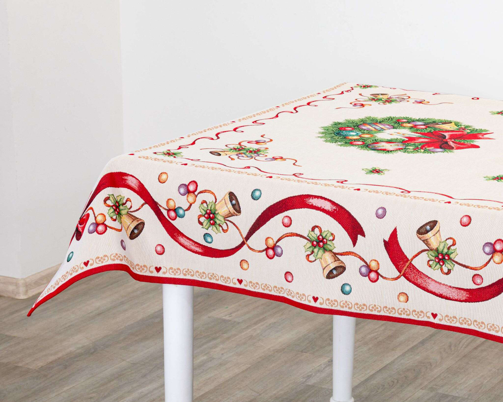 Скатерть 140х240см Mix&Match Home Красные бантики