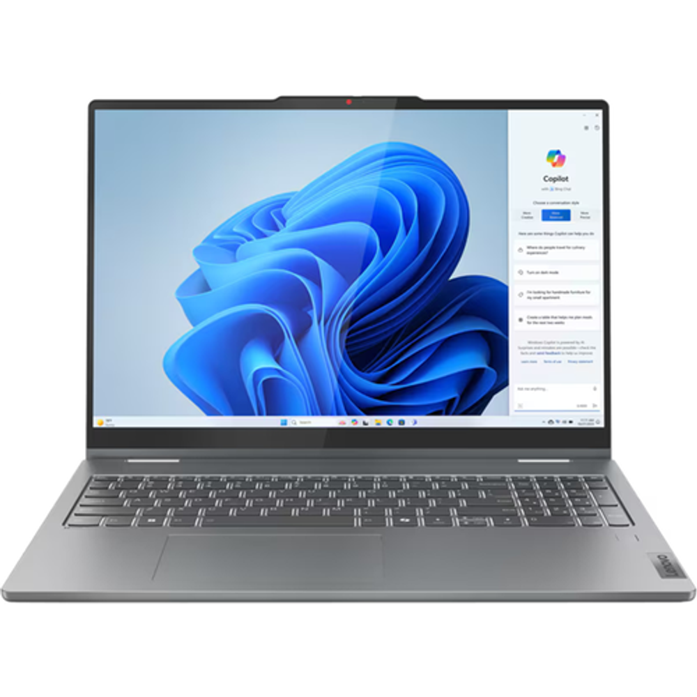 Ноутбук Lenovo IdeaPad 5 2-in-1 16AHP9, 16" (2048x1280) OLED/AMD Ryzen 7 8845HS/16 ГБ LPDDR5X/512 ГБ SSD/AMD Radeon Graphics/Без системы, Серый (83DS003WRK)