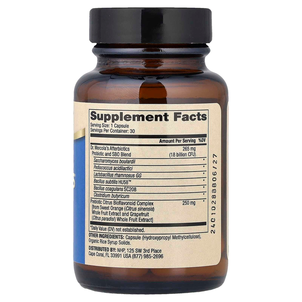 Dr. Mercola, Complete Afterbiotics®, пробиотики и почвенные организмы, 30 капсул