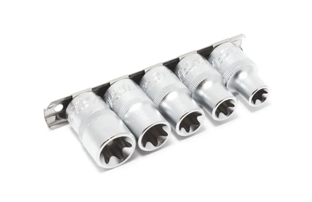Набор головок Е-профиль 5пр. 1/2''(E12,E14,E16,E18,E20), на планке Forsage F-4053