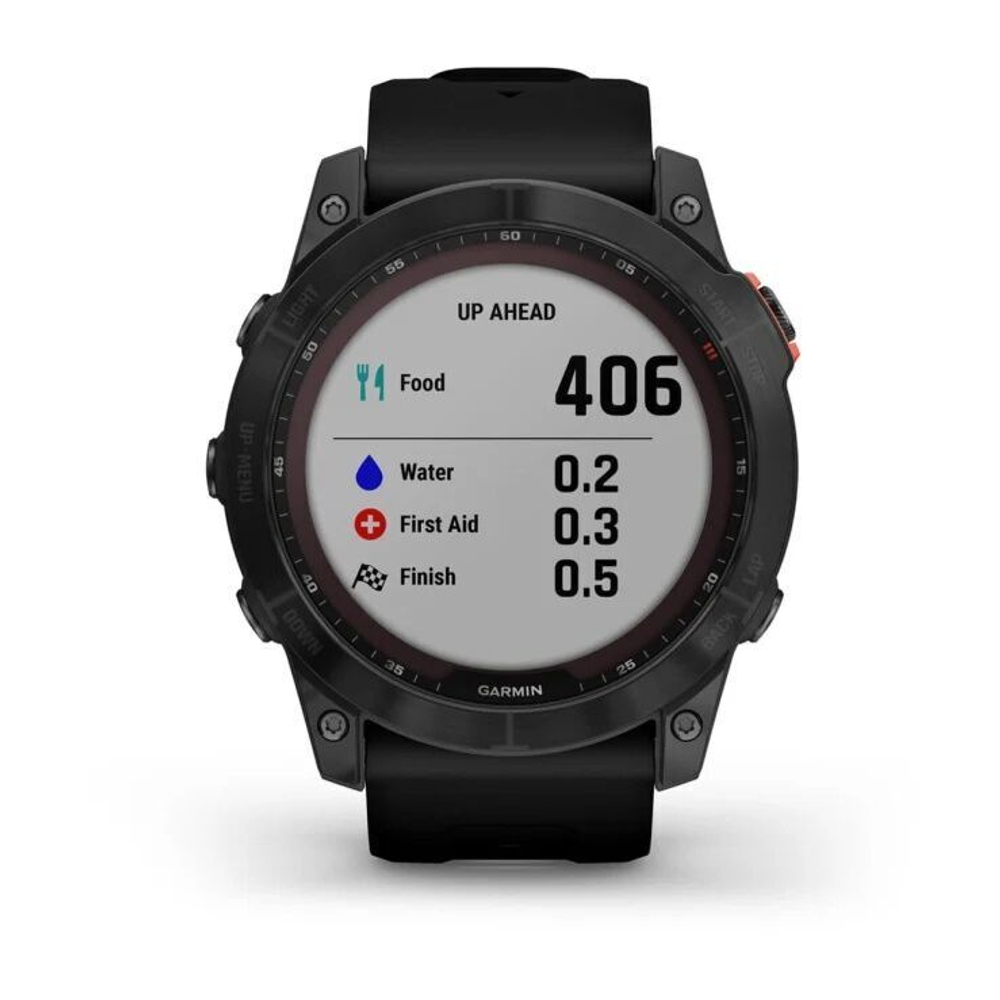 Умные часы Garmin Fenix 7x Solar черный с черным силиконовым ремешком
