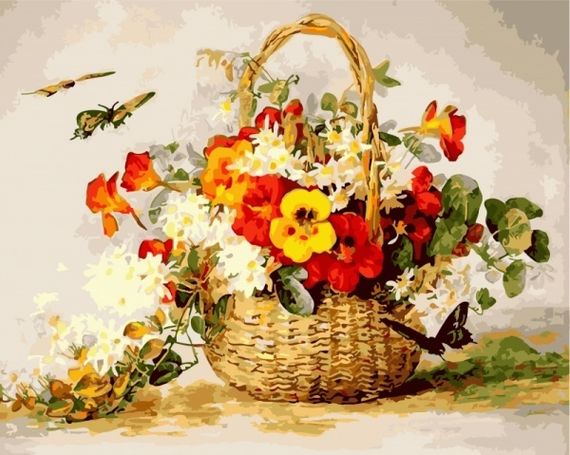 Летнее лукошко- картина по номерам