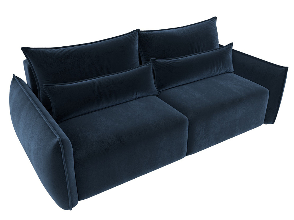 Диван прямой Лига-051 НПБ ВЕЛЮР TOWER 13 синий