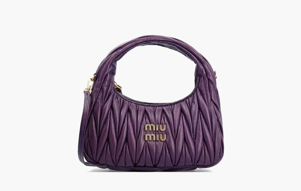 Сумка Miu Miu Wander Matelasse Nappa Leather Hobo Bag "Violet"