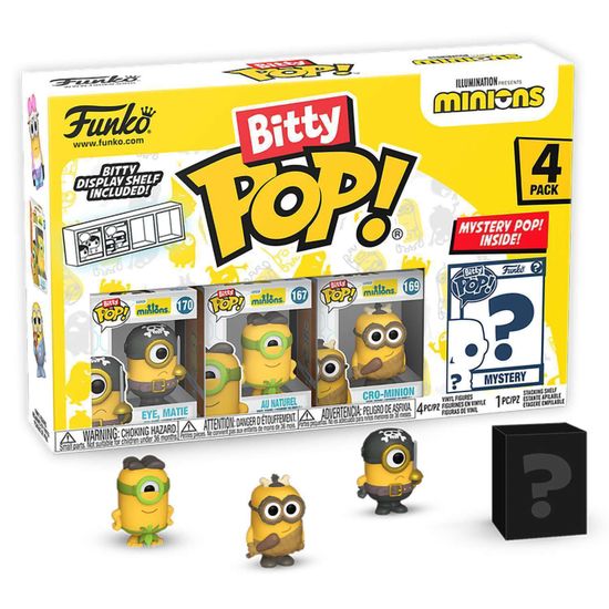 Фигурка Funko Bitty POP! Minions Eye,Matie+Cro-Minion+Au Naturel+Mystery (1 of 4) 4PK 73035 / Фигурка Фанко ПОП! по мотивам мультфильма "Миньоны"
