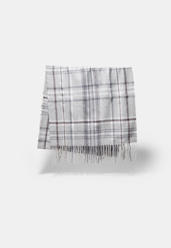 STRADIVARIUS Клетчатый шарф, серый меланж