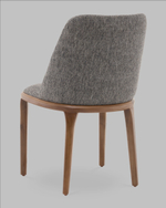 Стул Вудмайкл каркас дерево цвет темный орех рогожка темно-серый