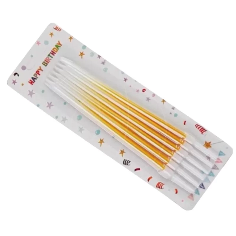 Набор свечей Бело-золотые 16 см 6 шт