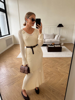 Платье Knitted Rose молочный