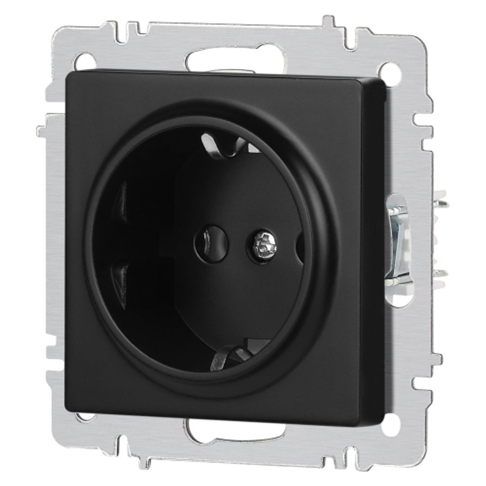 Розетка Intro Accent 6-202-05 2P+E Schuko 16А-250В IP20 СУ AL/CU антрацит