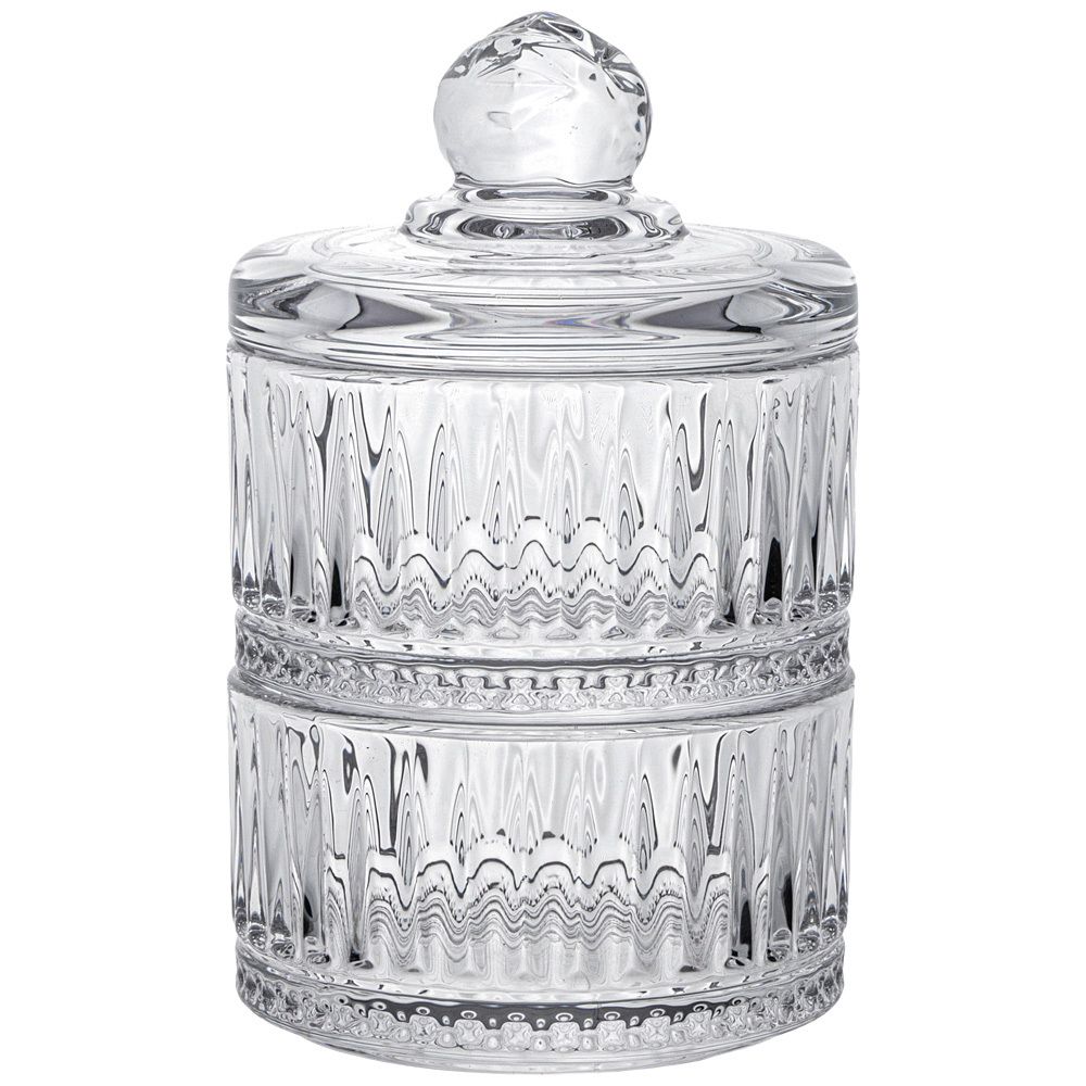 ЕМКОСТЬ ДЛЯ ХРАНЕНИЯ LEFARD С КРЫШКОЙ 2 ЯРУСА "LINES" 8*14 СМ, 180 МЛ (КАЖДАЯ)