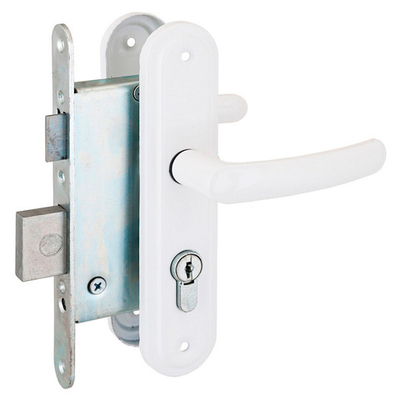 Замок Димитровград врезной "Зенит" ЗВ4.2-02 (Омега-Эконом) сувальдный с ручк бел