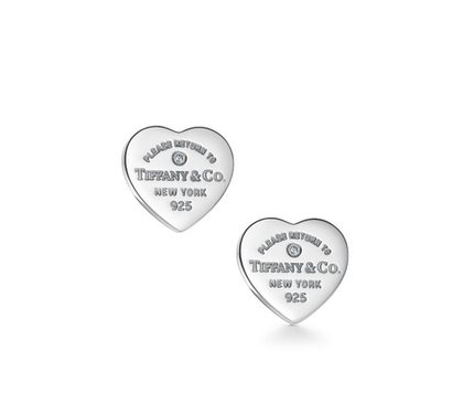 Серьги из серебра с бриллиантами в форме сердца 925 . Tiffany 💝 Эксклюзив.