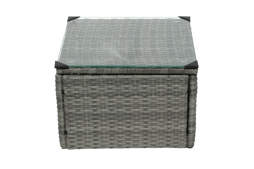 Набор мебели Окланд арт.GS004 серый, серый 1 уп. (стол стекло+2 дивана ротанг серый, подушки серые) "Garden story"