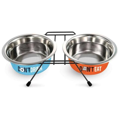 Миска металлическая на подставке "Water&Food", 2*1,7л, Triol