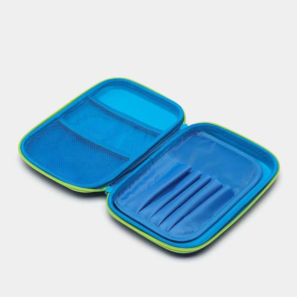 Пенал школьный с динозавром в школу для девочек мальчиков с 3д рисунком на молнии, синий