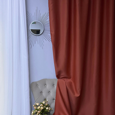 Шторы блэкаут 75% "Бристоль" терракотовые. 150 х 270 см. В упаковке - 1 шт. 100102