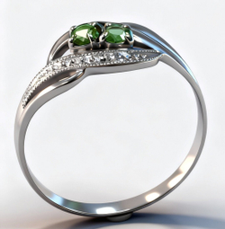 Ювелирное кольцо из серебра 925 пробы,вставка хризолит,фианиты,размер 19