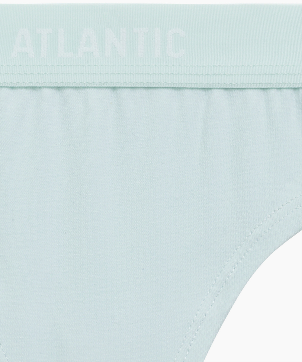 Трусы женские стринги Atlantic, набор из 3 шт., хлопок, бежевые + ванильные + светло-голубые, 3CLP-013