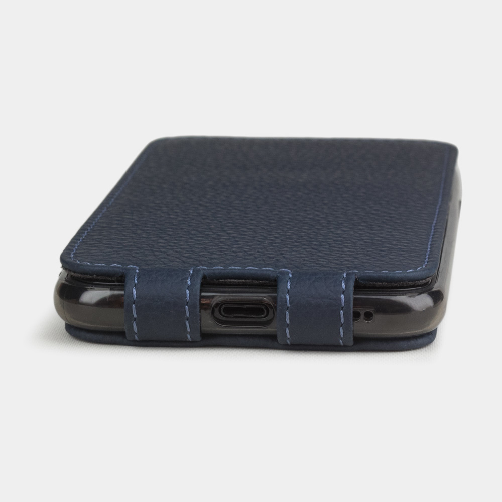 Чехол для iPhone 11 Pro Max из натуральной кожи теленка синего цвета