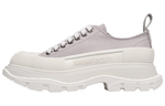 Alexander McQueen Tread Slick Canvas Lace Up Shoes "Grey White" Women"s