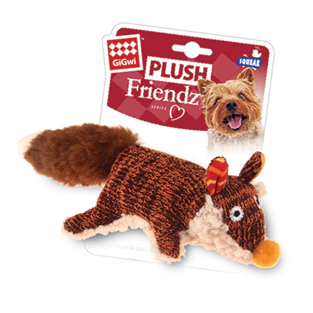 Gigwi PLUSH FRIENDZ игрушка для собак лиса с пищалкой 9 см