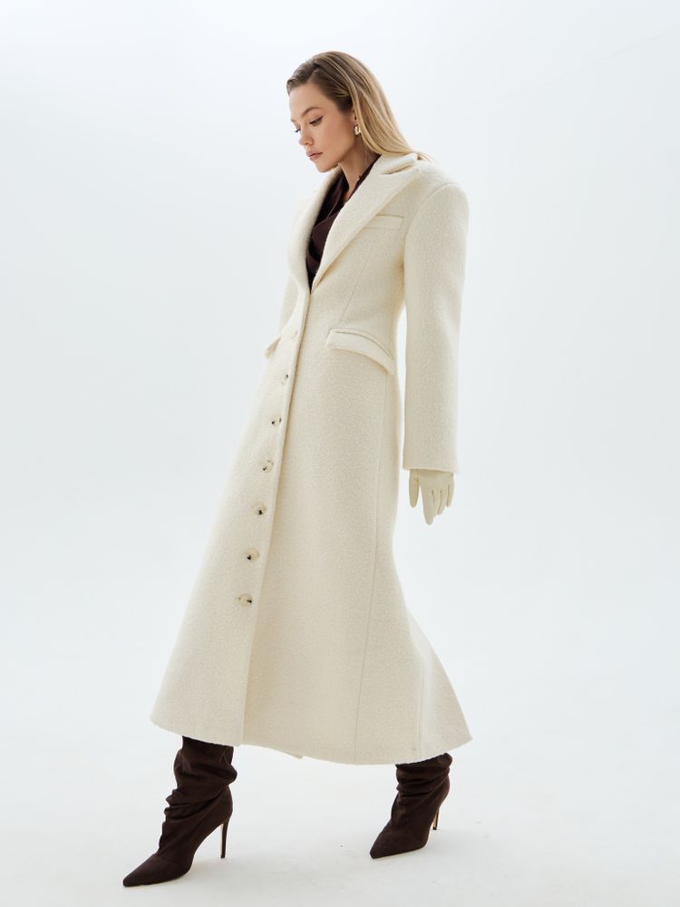Пальто однобортное приталенное Ivory