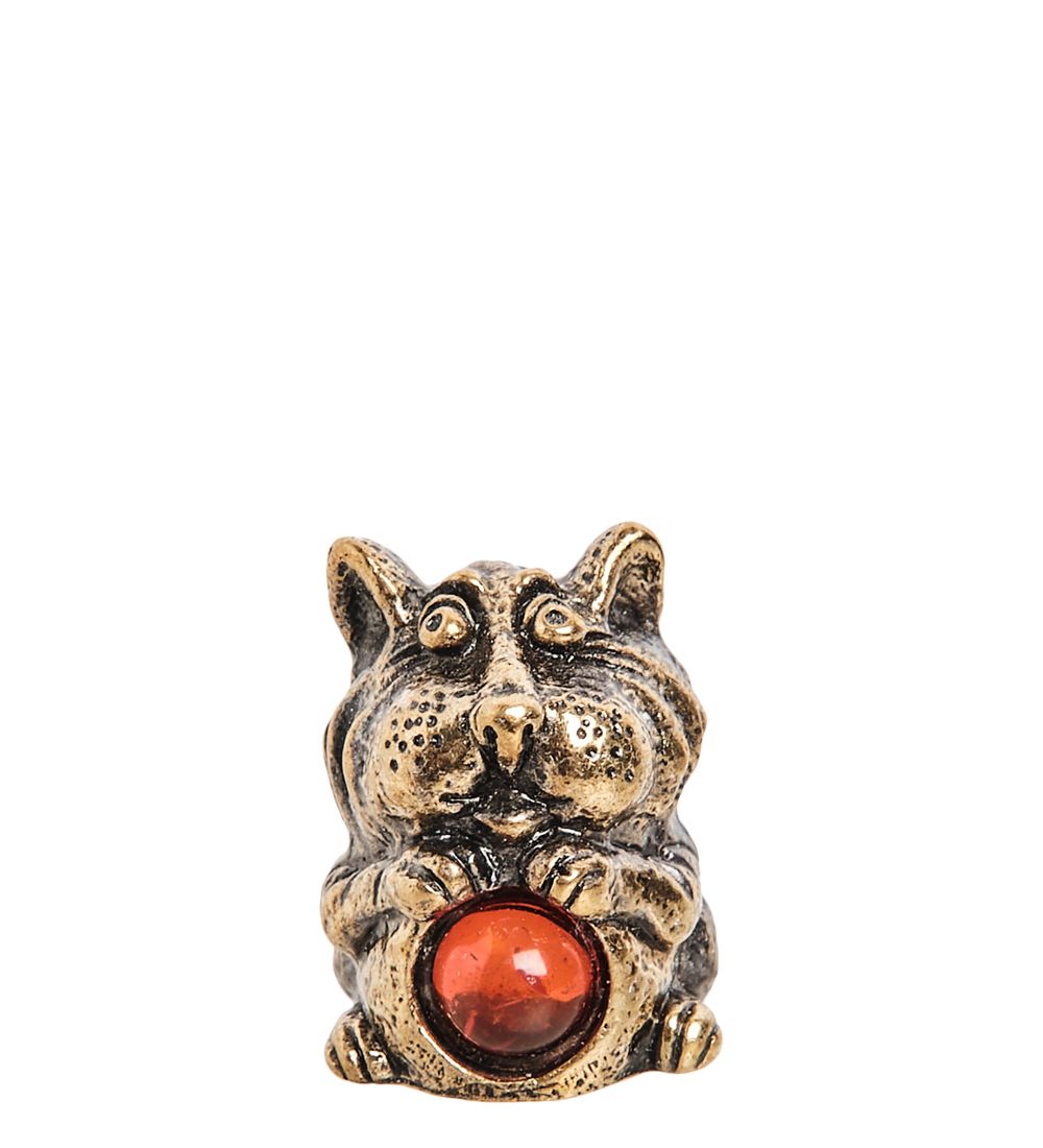 Народные промыслы AM-1027 Фигурка «Кот Матвей» (латунь, янтарь)