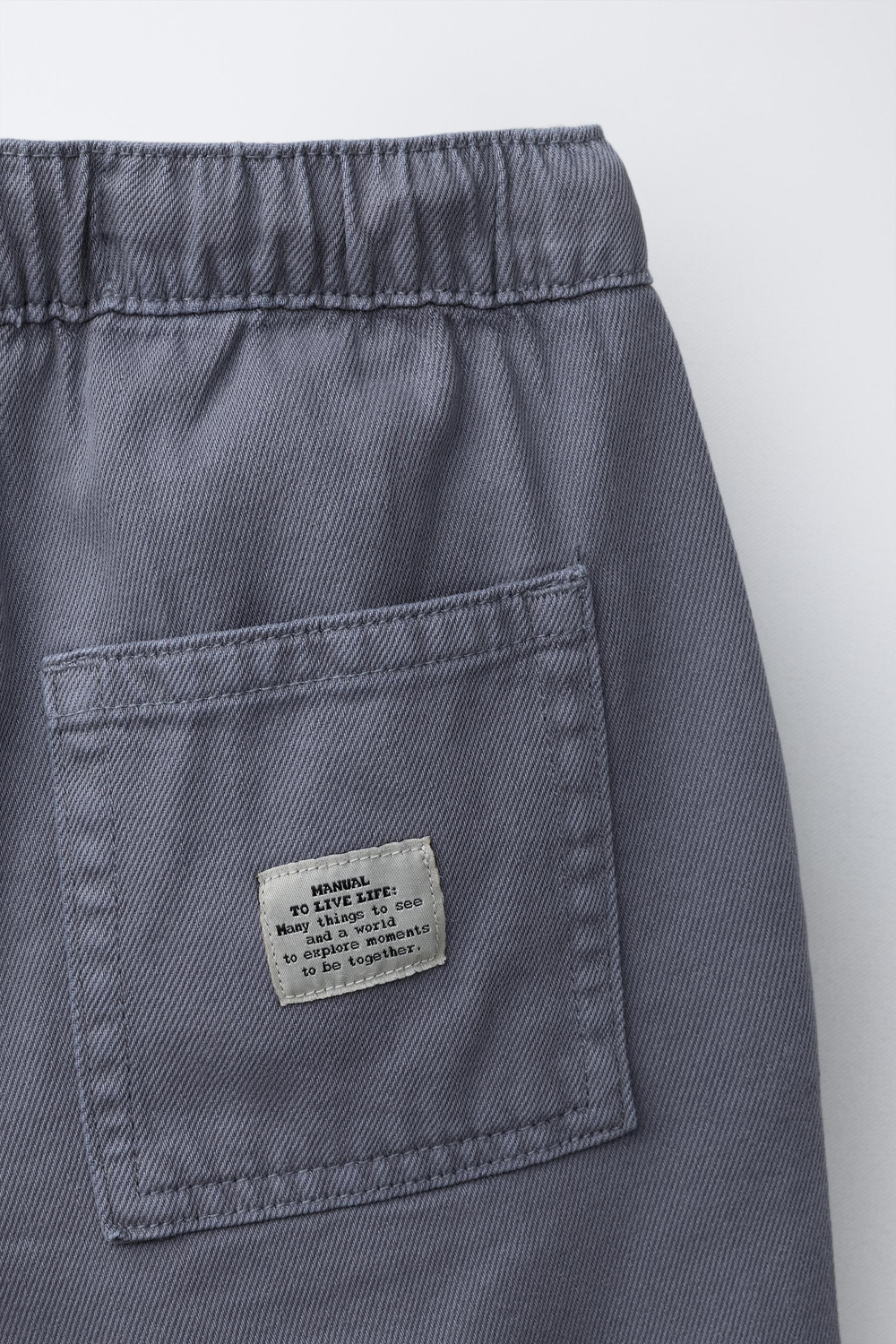 ZARA СВОБОДНЫЕ ШОРТЫ КАРГО ИЗ САРЖИ, СИНИЙ