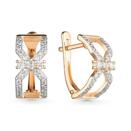 Серьги из золота с фианитами